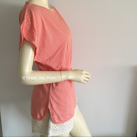 🔴 Talbots petites striped belted cap sleeve top - Picture 2 of 8